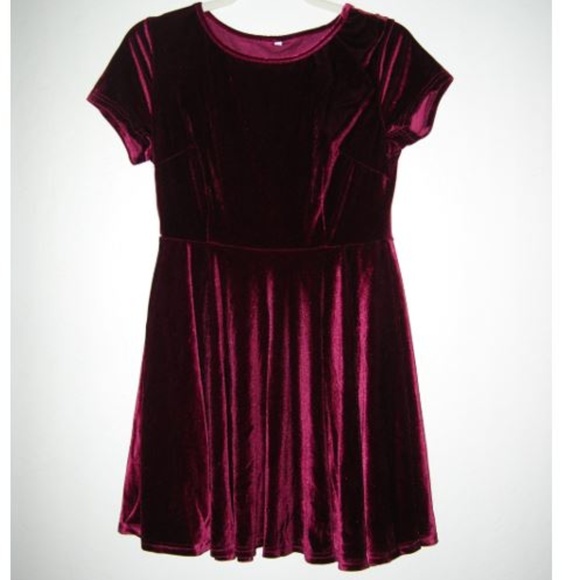 LAST ONE! Chic Scoop Neck Velvet A Line Dress - Picture 4 of 8
